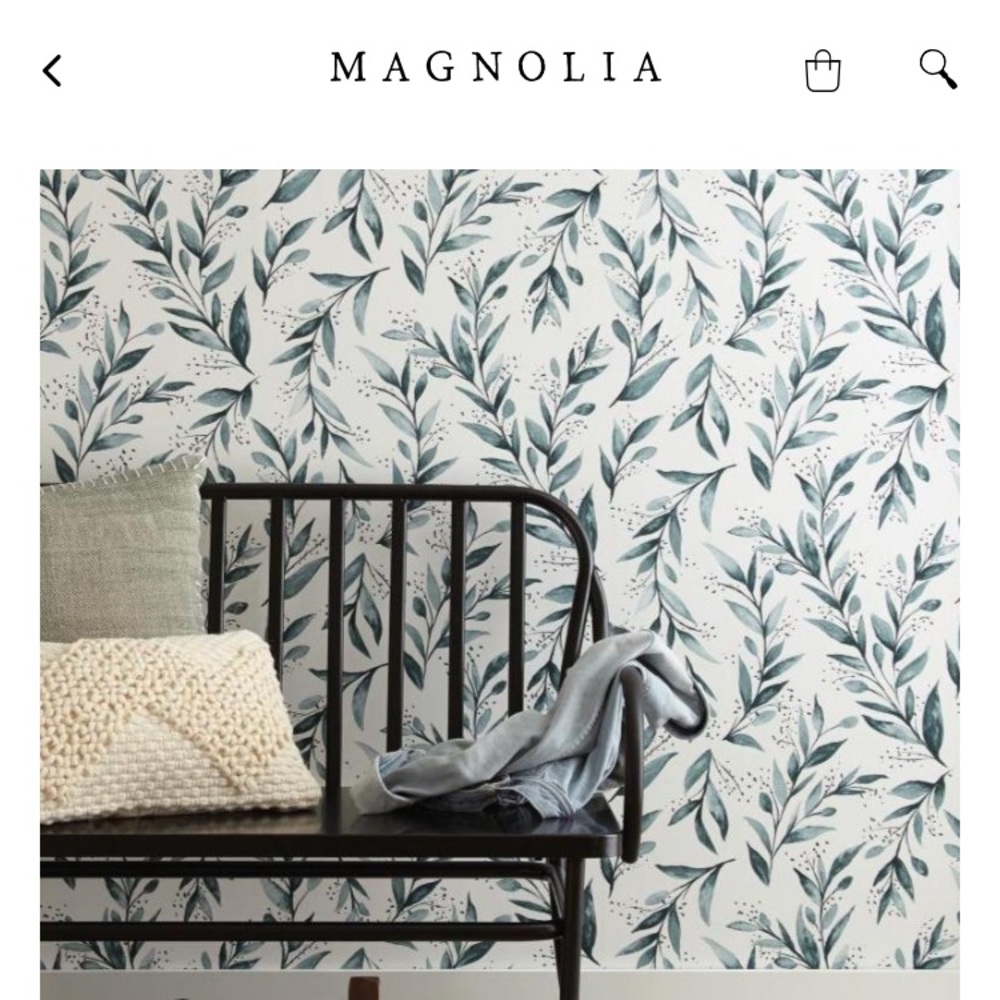 MAGNOLIA olive branch PRE-PASTED wallpaper 🕊 🌿